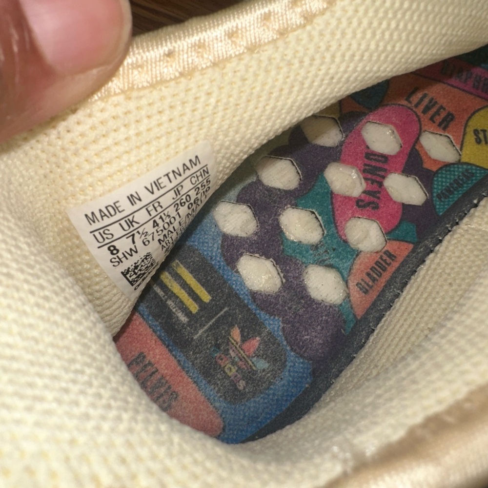 adidas human race Cream and Gray Sneakers - Picture 8 of 8